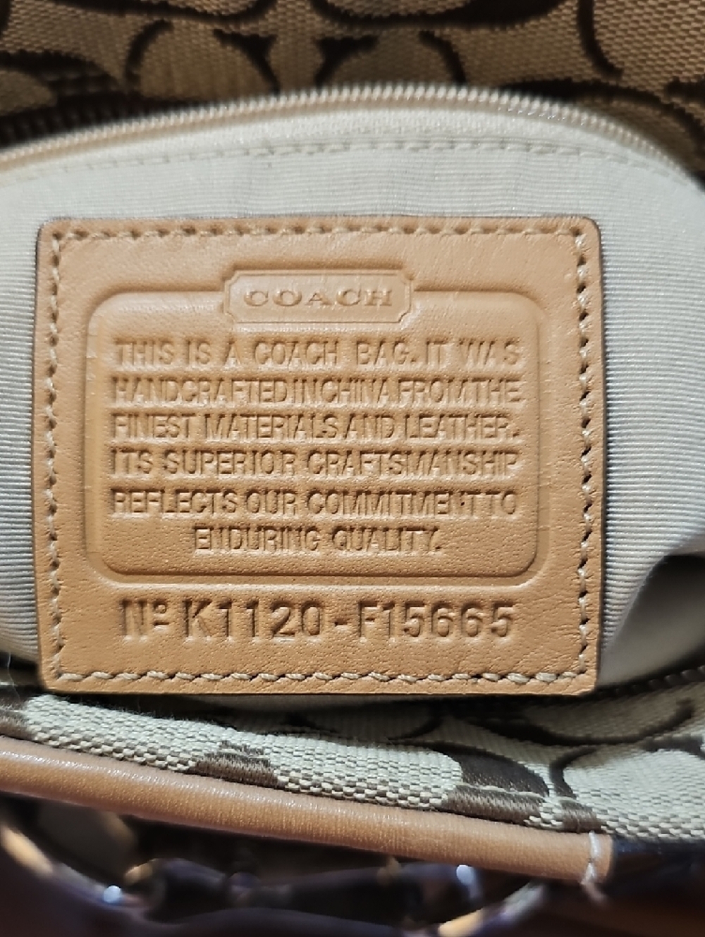 Coach Tan Signature Canvas Satchel with Leather Trim and Tassel - Picture 2 of 14